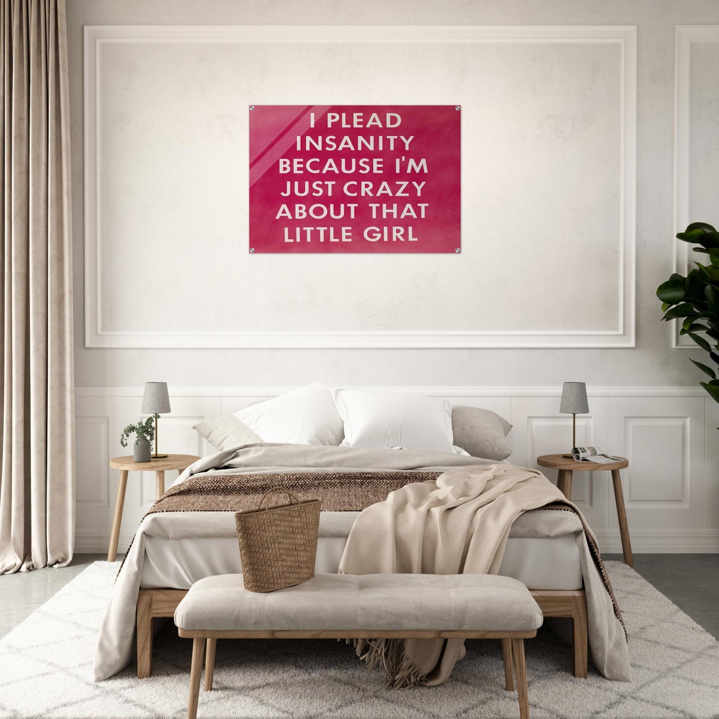 I PLEAD INSANITY BECAUSE I M JUST CRAZY ABOUT THAT GIRL 1976 - Edward Ruscha Acrylic Print - 70x100 cm / 28x40″ inches