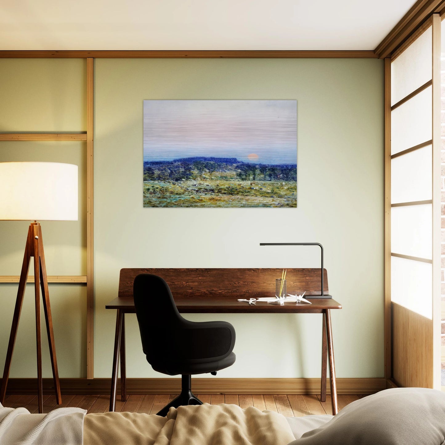 September Moonrise - Childe Hassam Brushed Aluminum Print - 70x100 cm / 28x40 inches | Childe Hassam Aluminum Print | Childe Hassam Prints