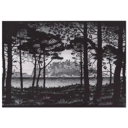 PINETA OF CALVI CORSICA - MC Escher Brushed Aluminum Print - 70x100 cm / 28x40 inches | MC Escher Aluminum Print | MC Escher Prints