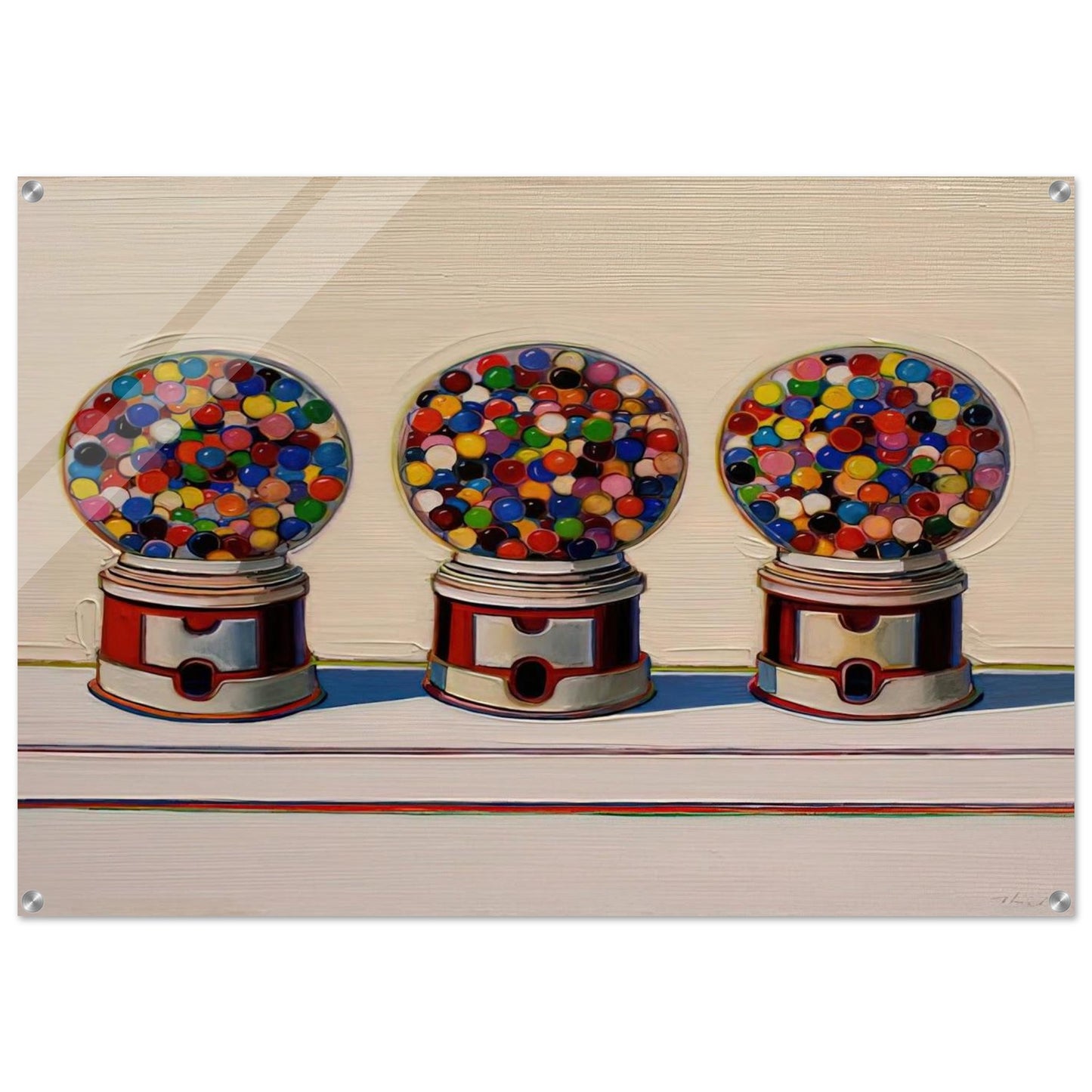 Three Machines - 1963 - Wayne Thiebaud Acrylic Print - 70x100 cm / 28x40″ inches