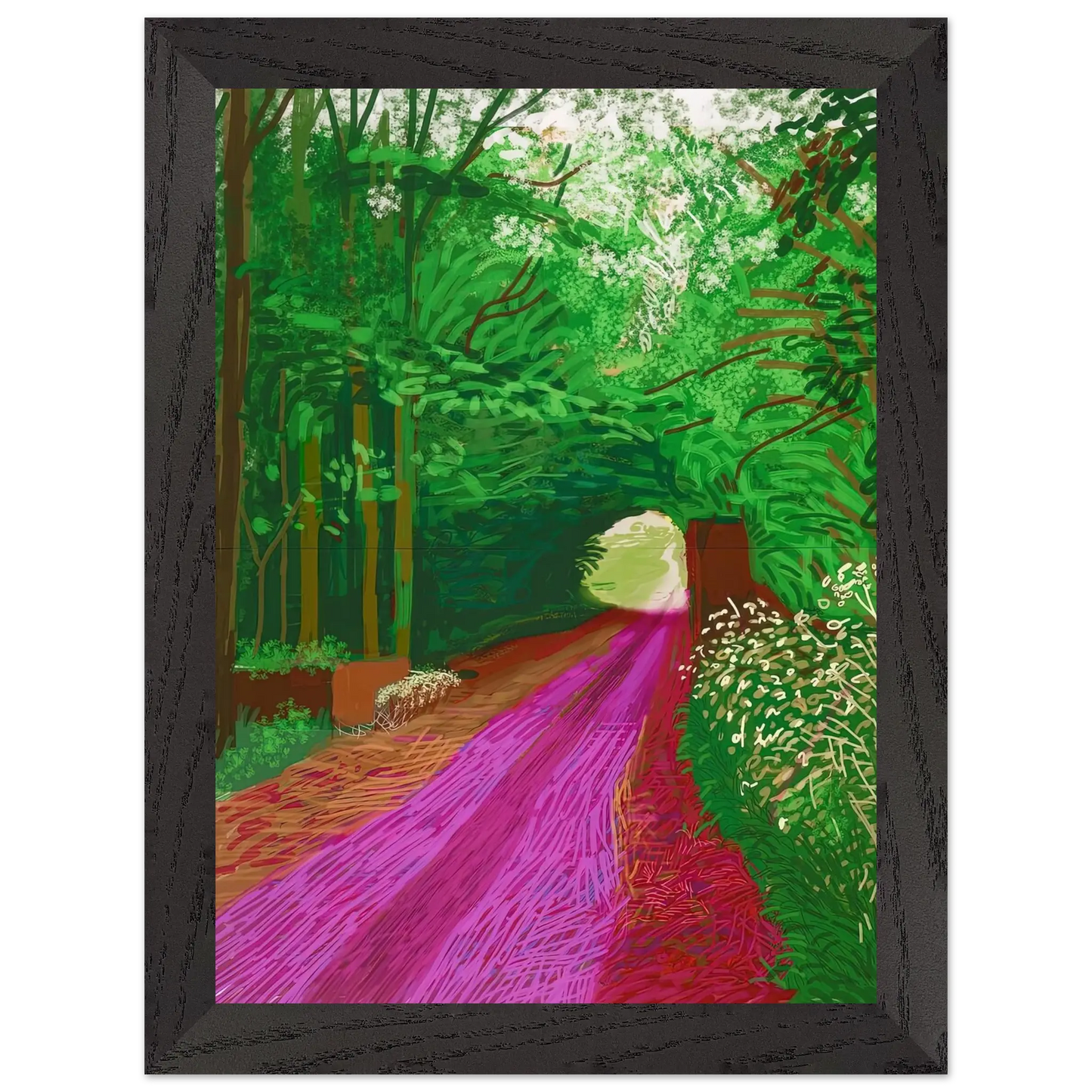 David Hockney - David Hockney Wall art - 28x43  cm / XL (11x17 inches) - Premium Wooden Framed Poster With Fine Art Paper - Wood frame