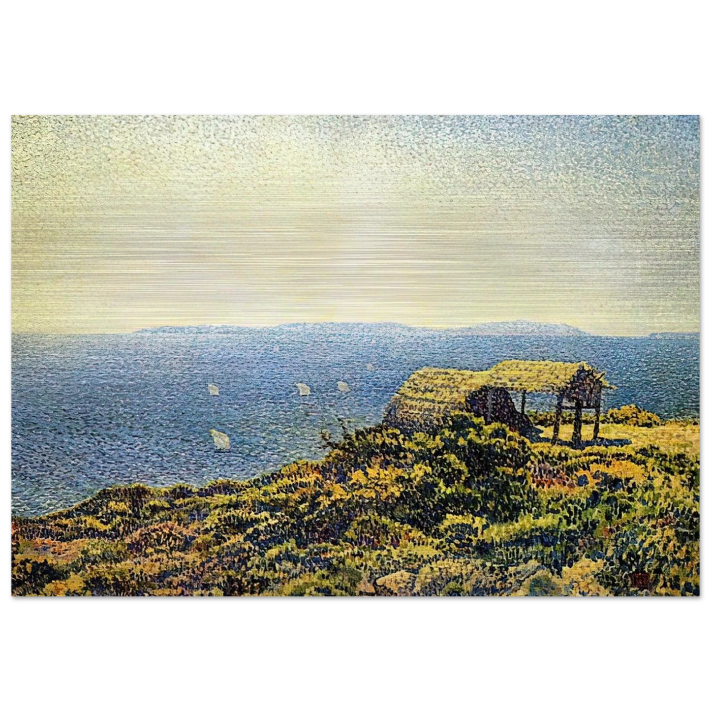 LEVANT ISLE - Theo van Rysselberghe Brushed Aluminum Print - 70x100 cm / 28x40 inches | Theo van Rysselberghe Aluminum Print | Theo van Rysselberghe Prints