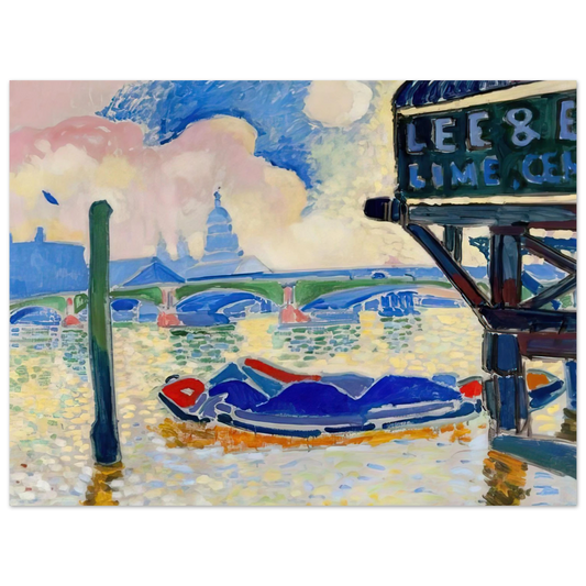 Andre Derain - BARGES ON THE THAMES 1906 0  75x100 cm / 30x40inches Fine Art Poster