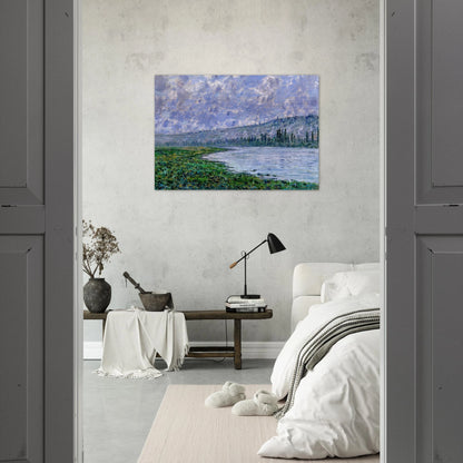 The Seine and the Chaantemesle - claude monet Brushed Aluminum Print - 70x100 cm / 28x40 inches | claude monet Aluminum Print | claude monet Prints