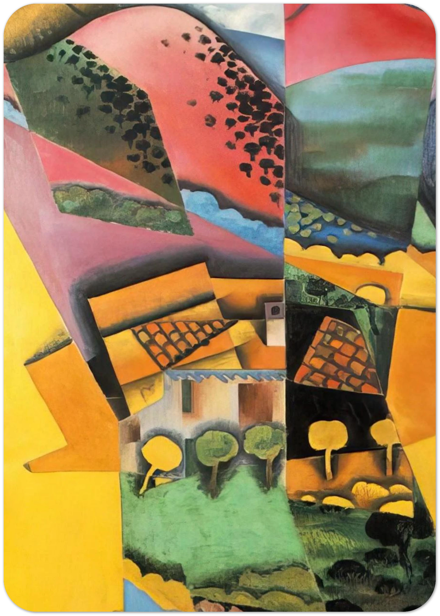 LANDSCAPE AT CERET 1913 By Juan Gris Pack of 10 Post Cards | Juan Gris Post Cards | A6 (10.5 x 14.8 cm) - 4.1 x 5.8 inches