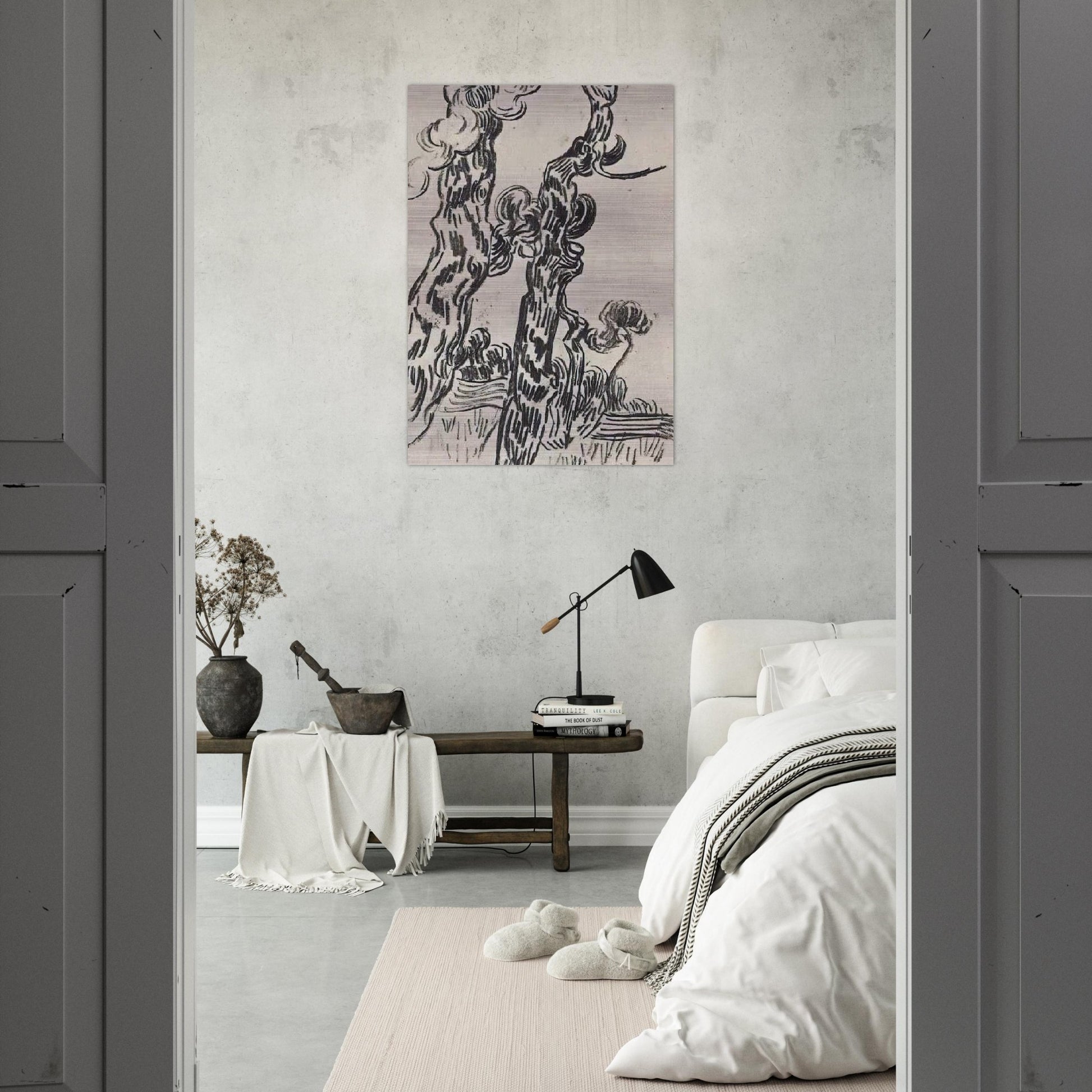 Two Pinetrees - Vincent van Gogh Brushed Aluminum Print - 70x100 cm / 28x40 inches | Vincent van Gogh Aluminum Print | Vincent van Gogh Prints