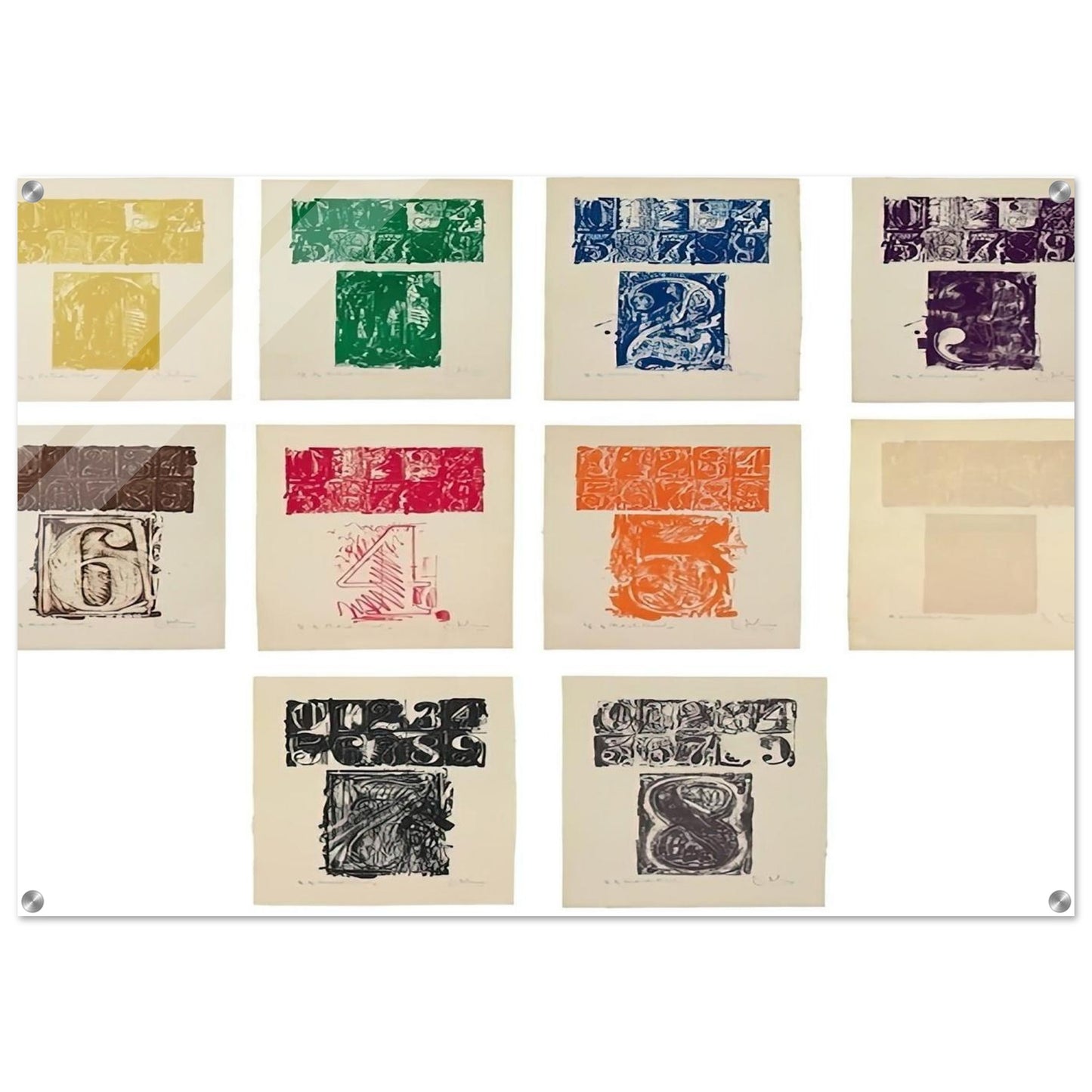 0 9 ULAE 19 1963 - Jasper Johns Acrylic Print - 70x100 cm / 28x40″ inches