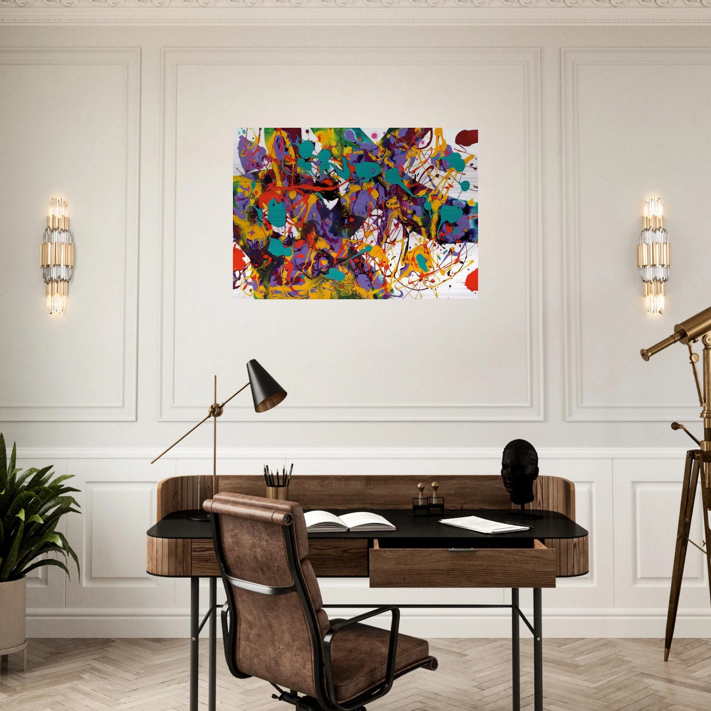 Untitled  SFP94-35  SFF 1711  - Sam Francis Brushed Aluminum Print - 70x100 cm / 28x40 inches | Sam Francis Aluminum Print | Sam Francis Prints