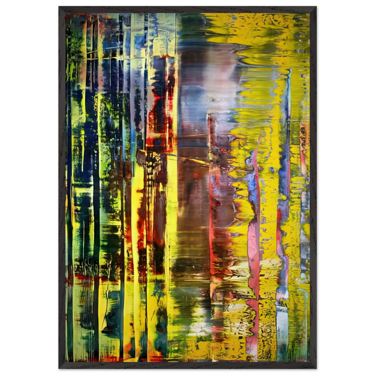 ABSTRACT PAINTING 780 1 - Gerhard Richter 70x100 cm / 28x40 inches Framed Art Print – Black Wooden Frame