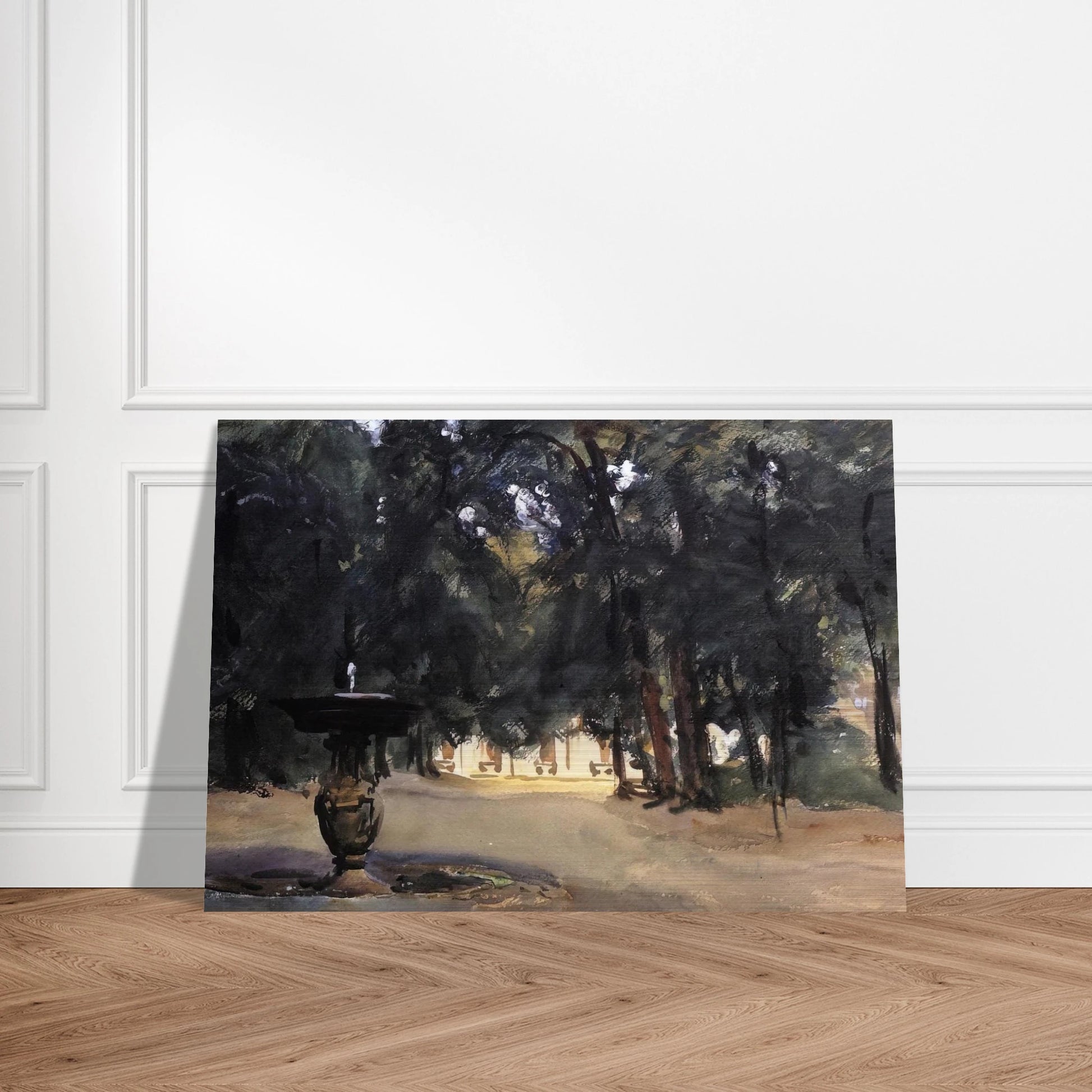 Villa Torlonia Fountain - John Singer Sargent Brushed Aluminum Print - 70x100 cm / 28x40 inches | John Singer Sargent Aluminum Print | John Singer Sargent Prints