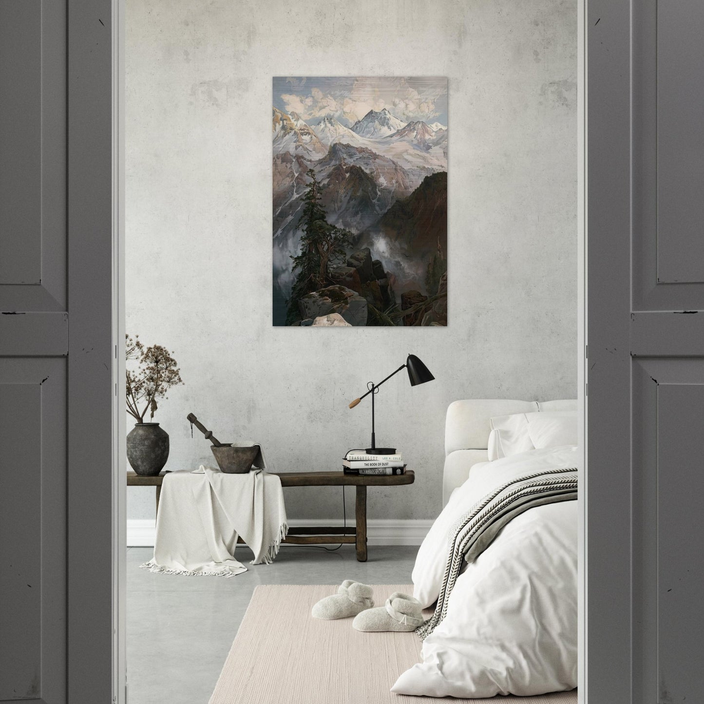 Summit of the Sierras Nevada - Thomas Moran Brushed Aluminum Print - 70x100 cm / 28x40 inches | Thomas Moran Aluminum Print | Thomas Moran Prints