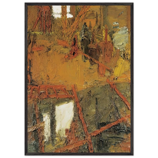 EMPIRE CINEMA MODERN POSTCARD - Frank Auerbach 70x100 cm / 28x40 inches Framed Art Print – Black Wooden Frame