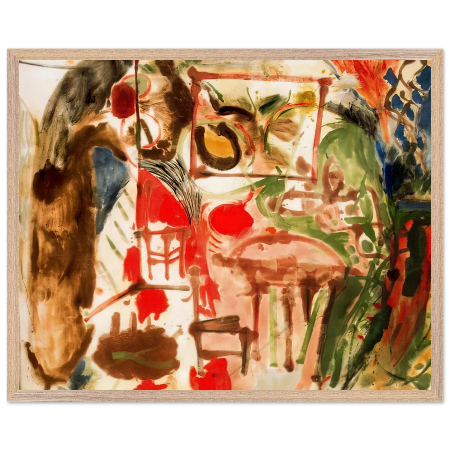 Helen Frankenthaler - Interior - 1957 Wall art - A3 (29.7 x 42  cm) - Premium Wooden Framed Poster With Fine Art Paper-canvas - Black frame