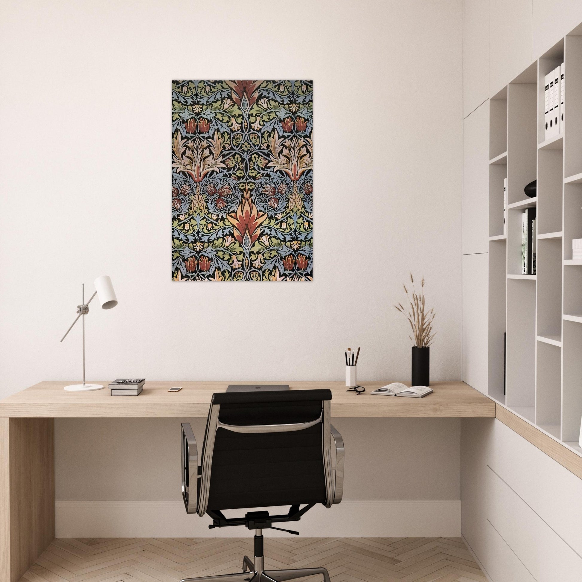 SNAKESHEAD PRINTED TEXTILE 1876 - William Morris Brushed Aluminum Print - 70x100 cm / 28x40 inches | William Morris Aluminum Print | William Morris Prints