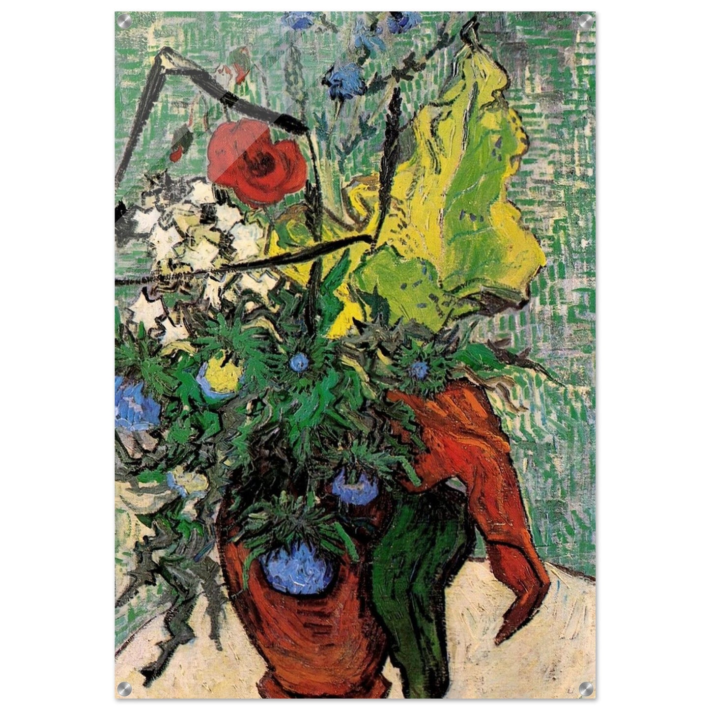 Wild Flowers and Thistles in a Vase - Vincent van Gogh Acrylic Print - 70x100 cm / 28x40″ inches