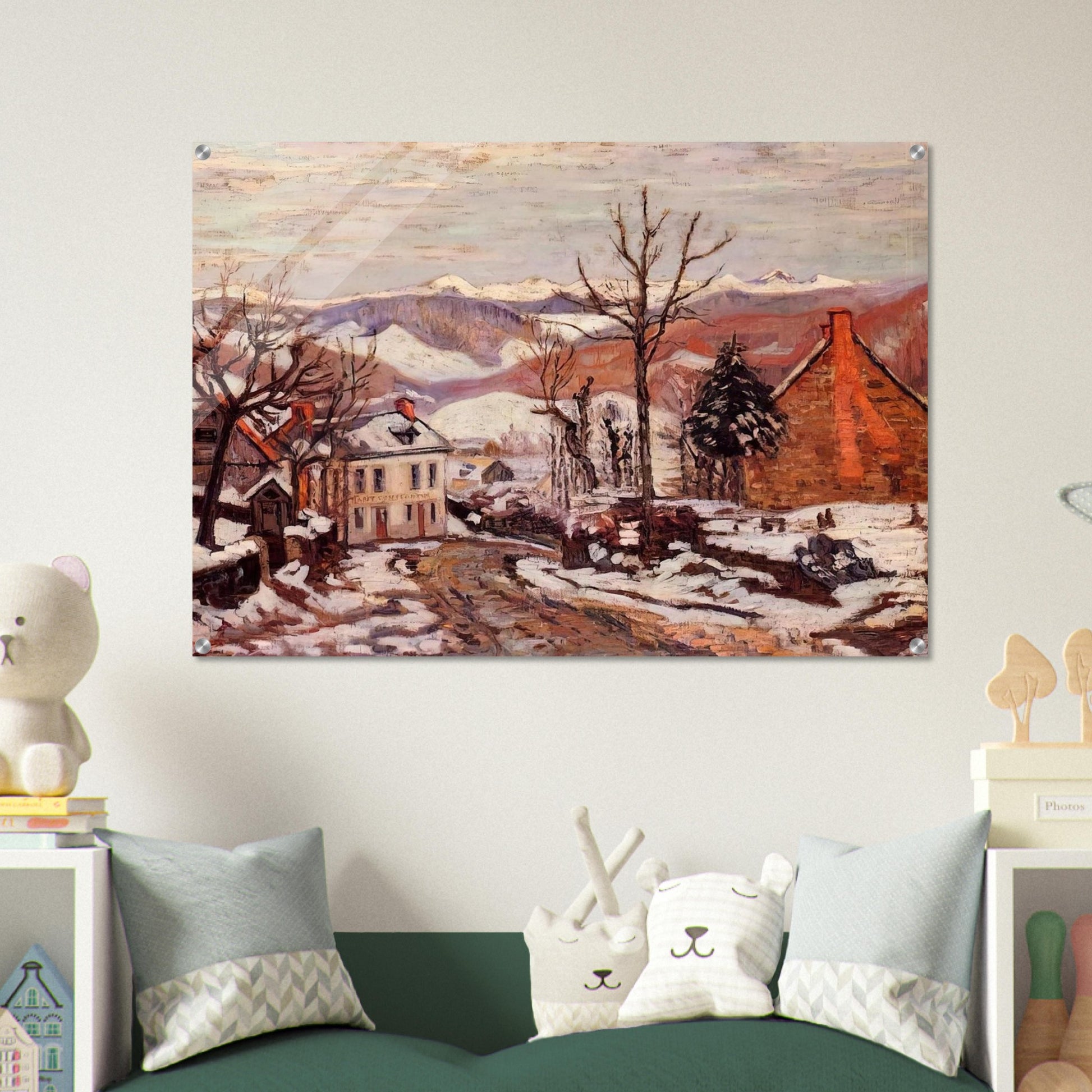 Winter in Saint-Sauves-d'Auvergne - 1900 France - Armand Guillaumin Acrylic Print - 70x100 cm / 28x40″ inches