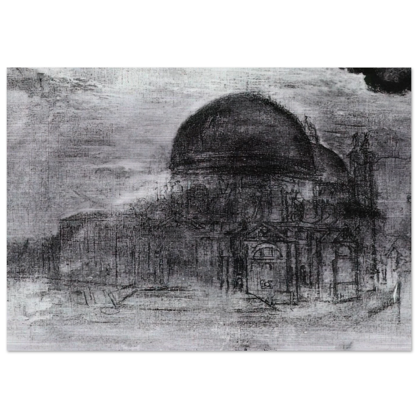 CATHEDRAL UNFINISHED - Salvador Dali Brushed Aluminum Print - 70x100 cm / 28x40 inches | Salvador Dali Aluminum Print | Salvador Dali Prints