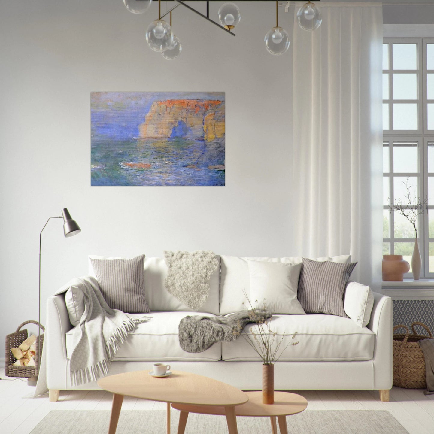 The Manneport, Reflections of Water - claude monet Brushed Aluminum Print - 70x100 cm / 28x40 inches | claude monet Aluminum Print | claude monet Prints