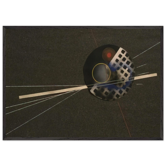 Emery Paper collage - Laszlo Moholy-Nagy 70x100 cm / 28x40 inches Framed Art Print – Black Wooden Frame
