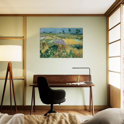 Wheatfields - Vincent van Gogh Brushed Aluminum Print - 70x100 cm / 28x40 inches | Vincent van Gogh Aluminum Print | Vincent van Gogh Prints