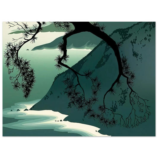 Eyvind Earle - Quiet Evening  75x100 cm / 30x40inches Fine Art Poster