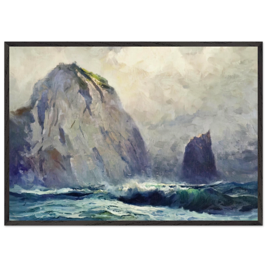 Cape St Elias - 1928 - Sydney Laurence 70x100 cm / 28x40 inches Framed Art Print – Black Wooden Frame