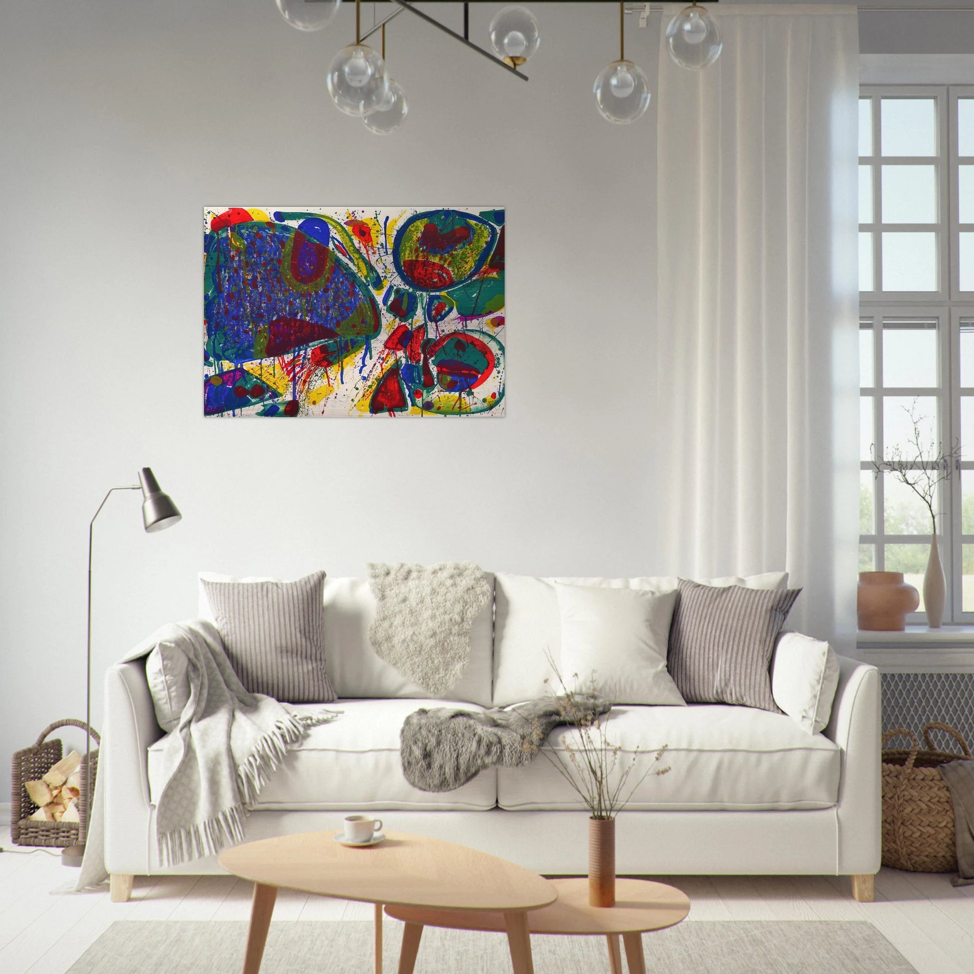 Variant III  from Bright Jade Ghost  - Sam Francis Brushed Aluminum Print - 70x100 cm / 28x40 inches | Sam Francis Aluminum Print | Sam Francis Prints