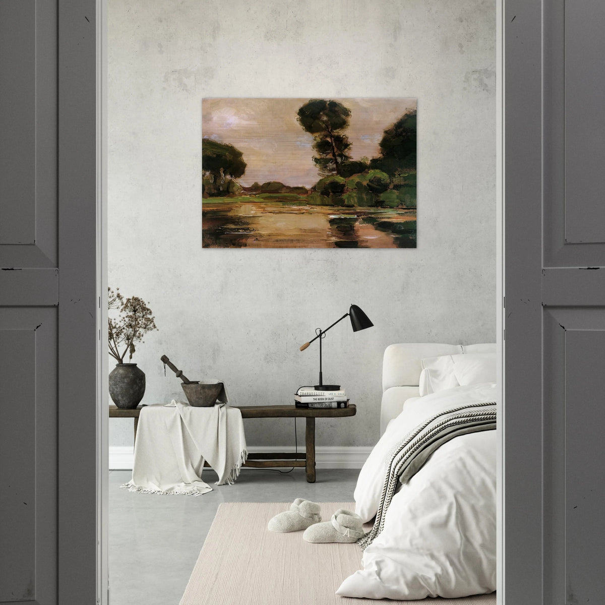 Lonely tree at the Gein Sun - Piet Mondrian Brushed Aluminum Print - 70x100 cm / 28x40 inches | Piet Mondrian Aluminum Print | Piet Mondrian Prints