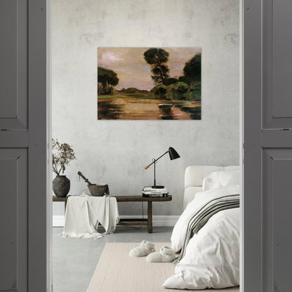 Lonely tree at the Gein Sun - Piet Mondrian Brushed Aluminum Print - 70x100 cm / 28x40 inches | Piet Mondrian Aluminum Print | Piet Mondrian Prints