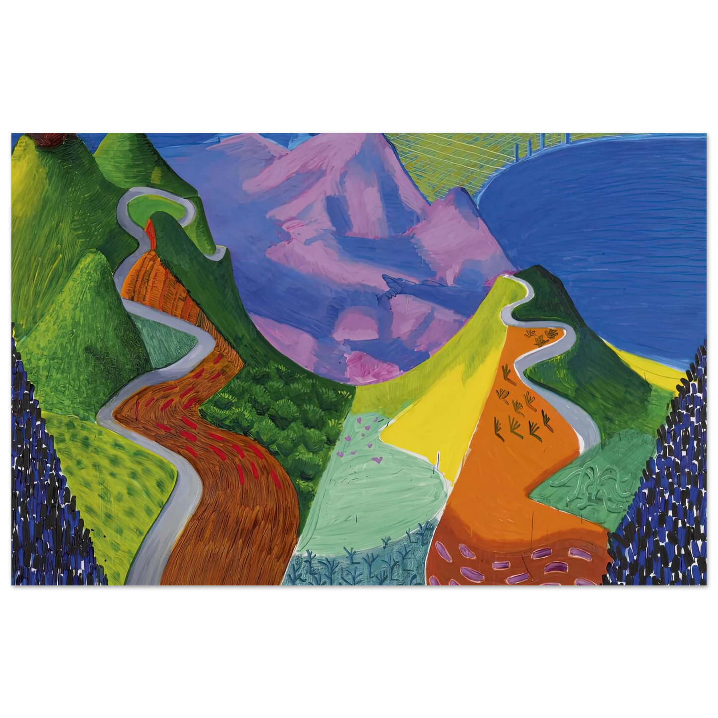 David Hockney - David Hockney Wall art - 60x80 cm / 24x32 inches - Premium Wooden Framed Poster With Fine Art Paper-canvas - Wood frame