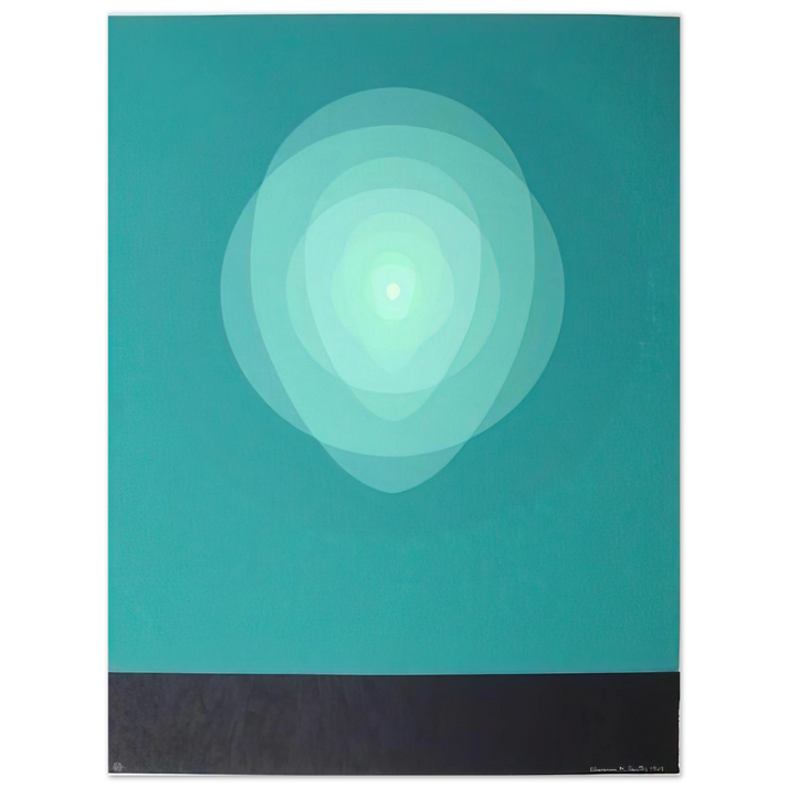 Clarence Holbrook Carter - Teal Mandala - 1969  75x100 cm / 30x40inches Fine Art Poster