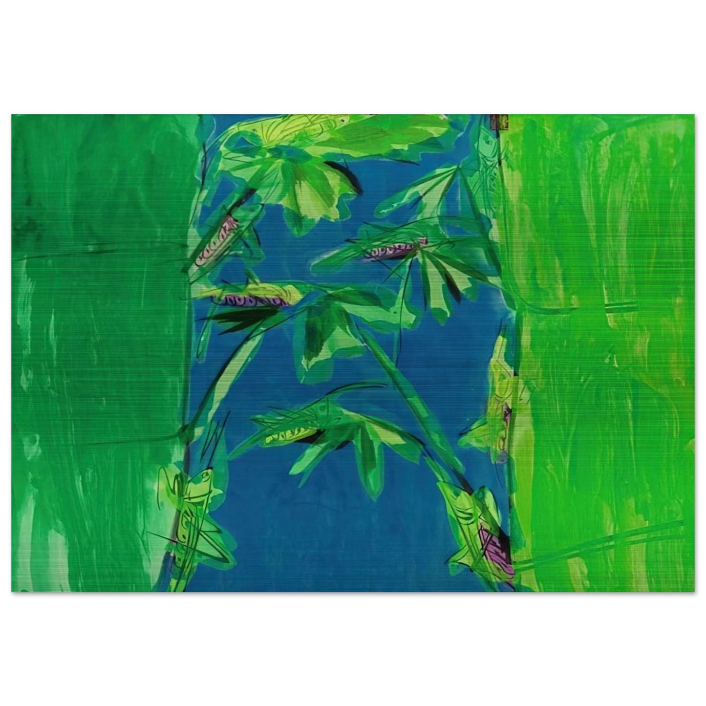 Early Summer - 1980 - Walasse Ting Brushed Aluminum Print - 70x100 cm / 28x40 inches | Walasse Ting Aluminum Print | Walasse Ting Prints