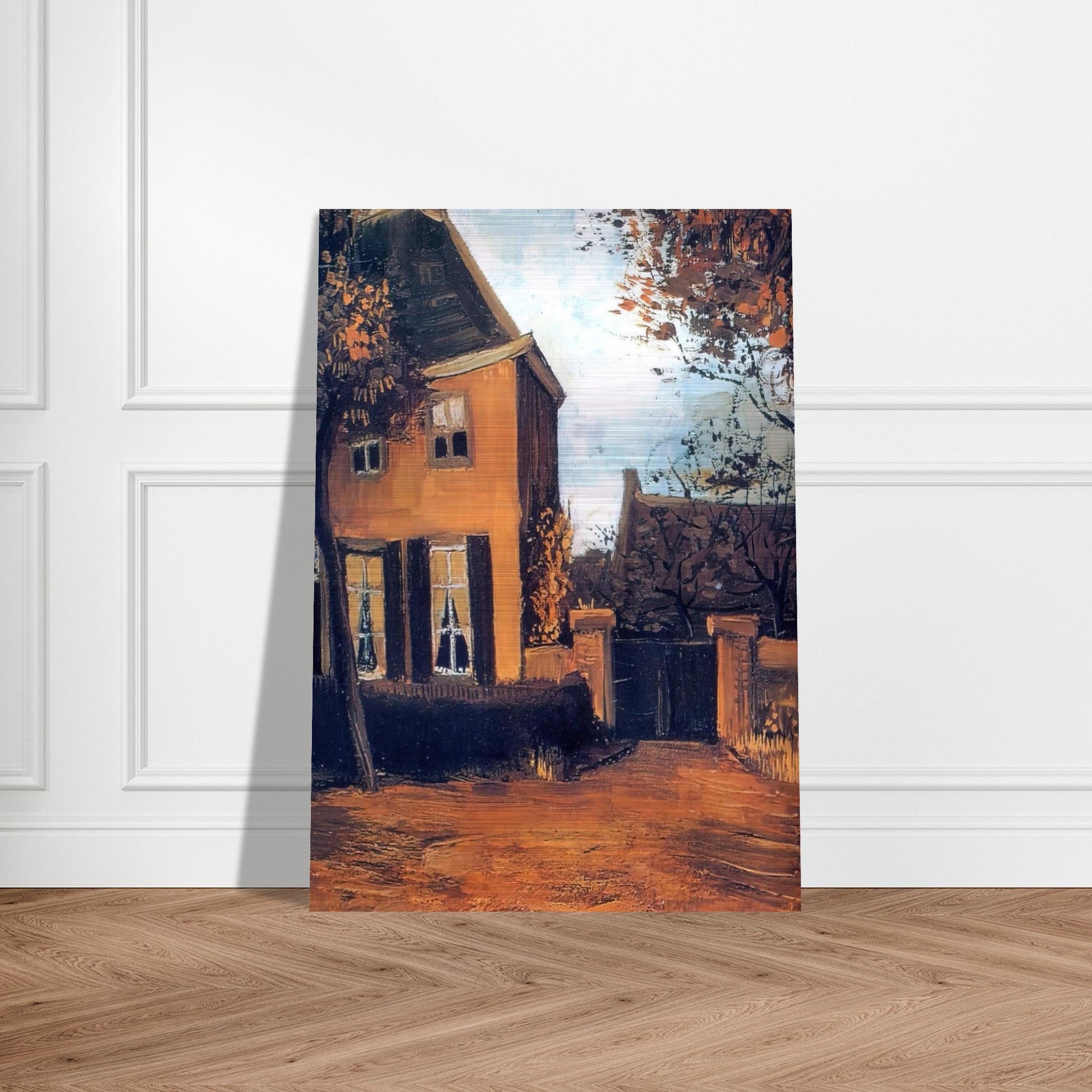 The Vicarage at Nuenen - Vincent van Gogh Brushed Aluminum Print - 70x100 cm / 28x40 inches | Vincent van Gogh Aluminum Print | Vincent van Gogh Prints