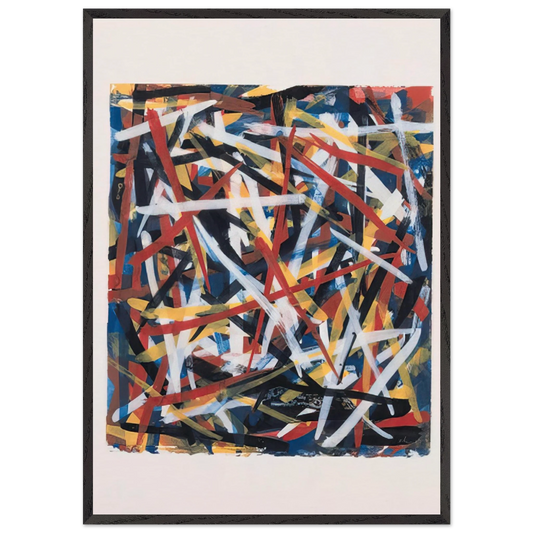 Brushstrokes - Sol LeWitt 70x100 cm / 28x40 inches Framed Art Print – Black Wooden Frame