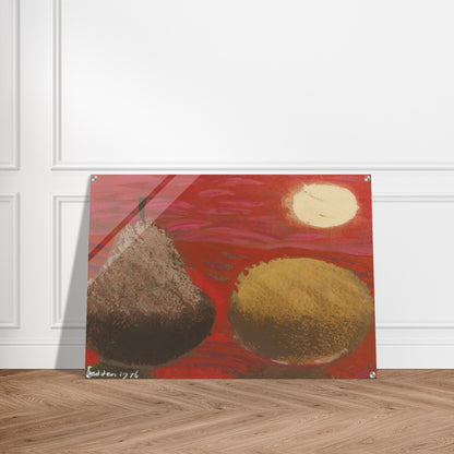 Still Life on Red - 1976 - Mary Fedden Acrylic Print - 70x100 cm / 28x40″ inches