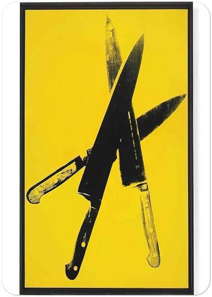 Knives By Andy Warhol Pack of 10 Post Cards | Andy Warhol Post Cards | A6 (10.5 x 14.8 cm) - 4.1 x 5.8 inches