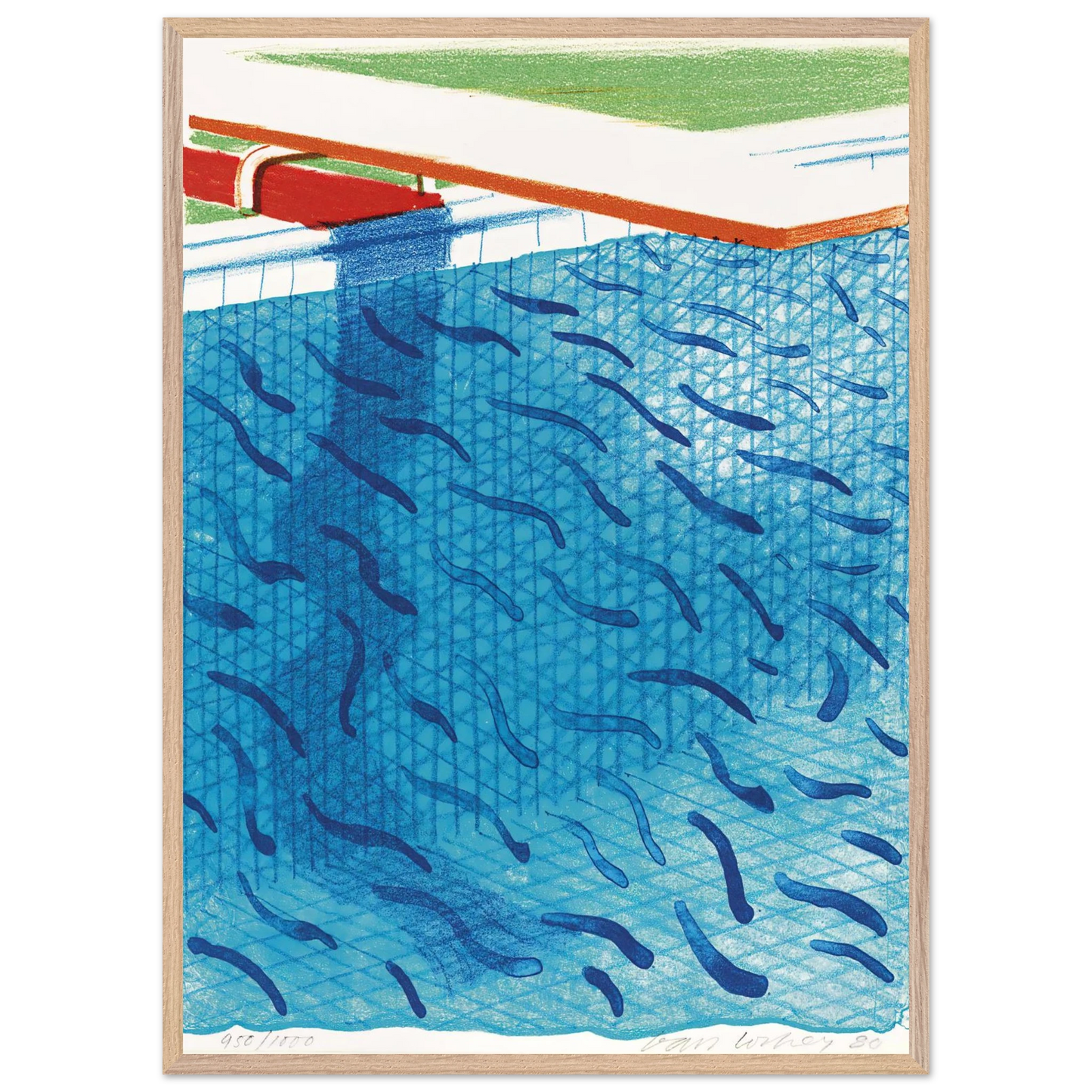 David Hockney - David Hockney Wall art - A2 (42 x 59.4  cm) - Premium Wooden Framed Poster With Fine Art Paper-canvas - White frame