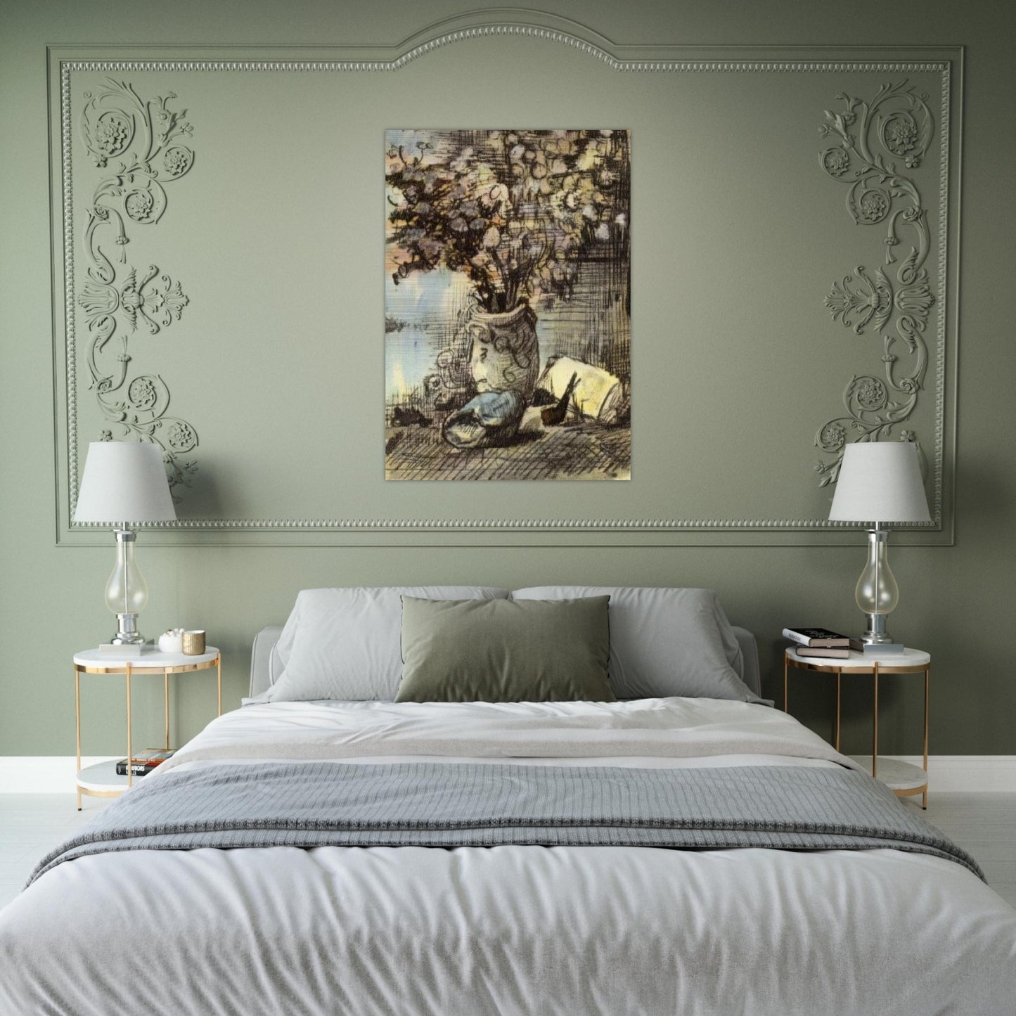 Honesty in a Vase - Vincent van Gogh Brushed Aluminum Print - 70x100 cm / 28x40 inches | Vincent van Gogh Aluminum Print | Vincent van Gogh Prints
