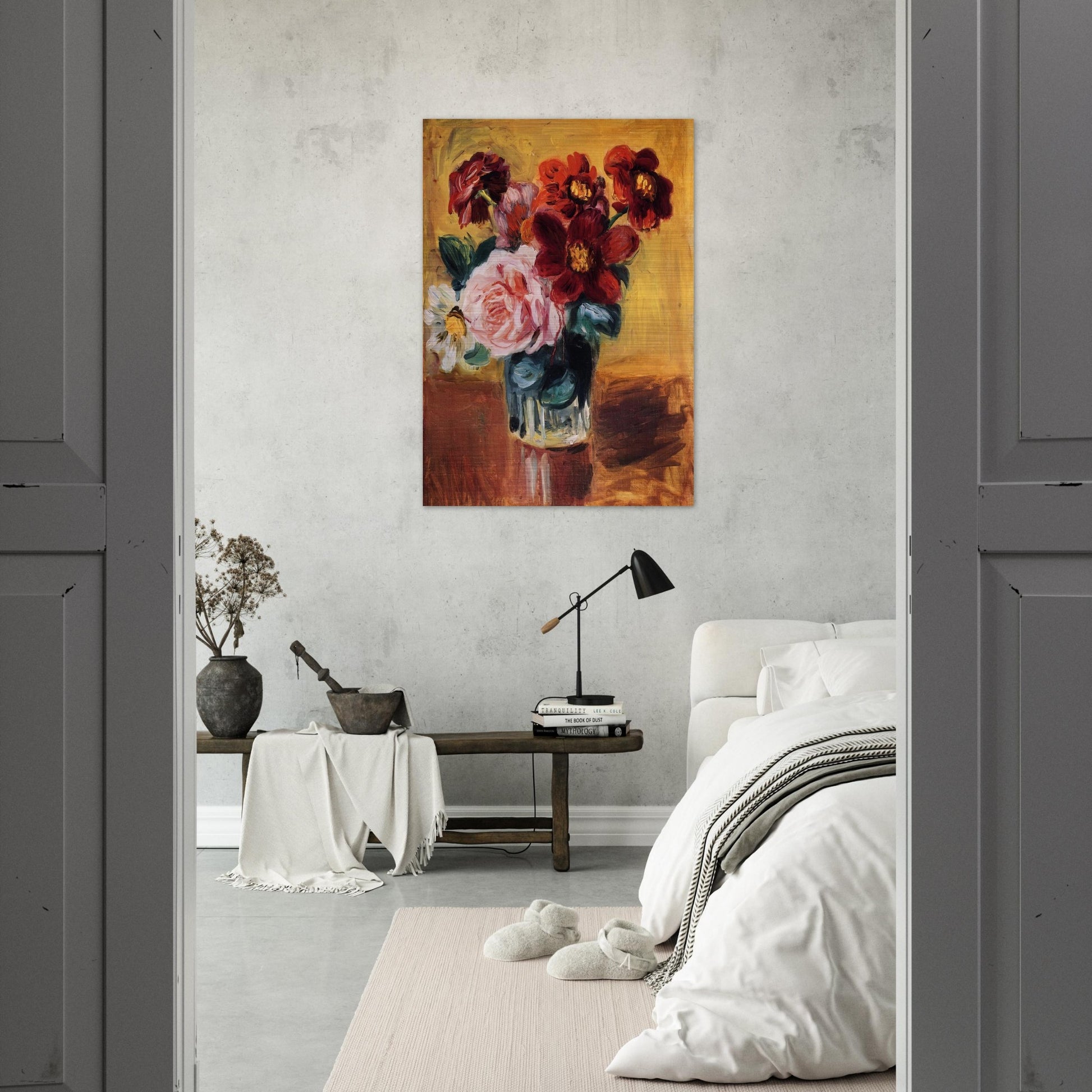 Flowers in a Vase - Pierre-Auguste Renoir Brushed Aluminum Print - 70x100 cm / 28x40 inches | Pierre-Auguste Renoir Aluminum Print | Pierre-Auguste Renoir Prints