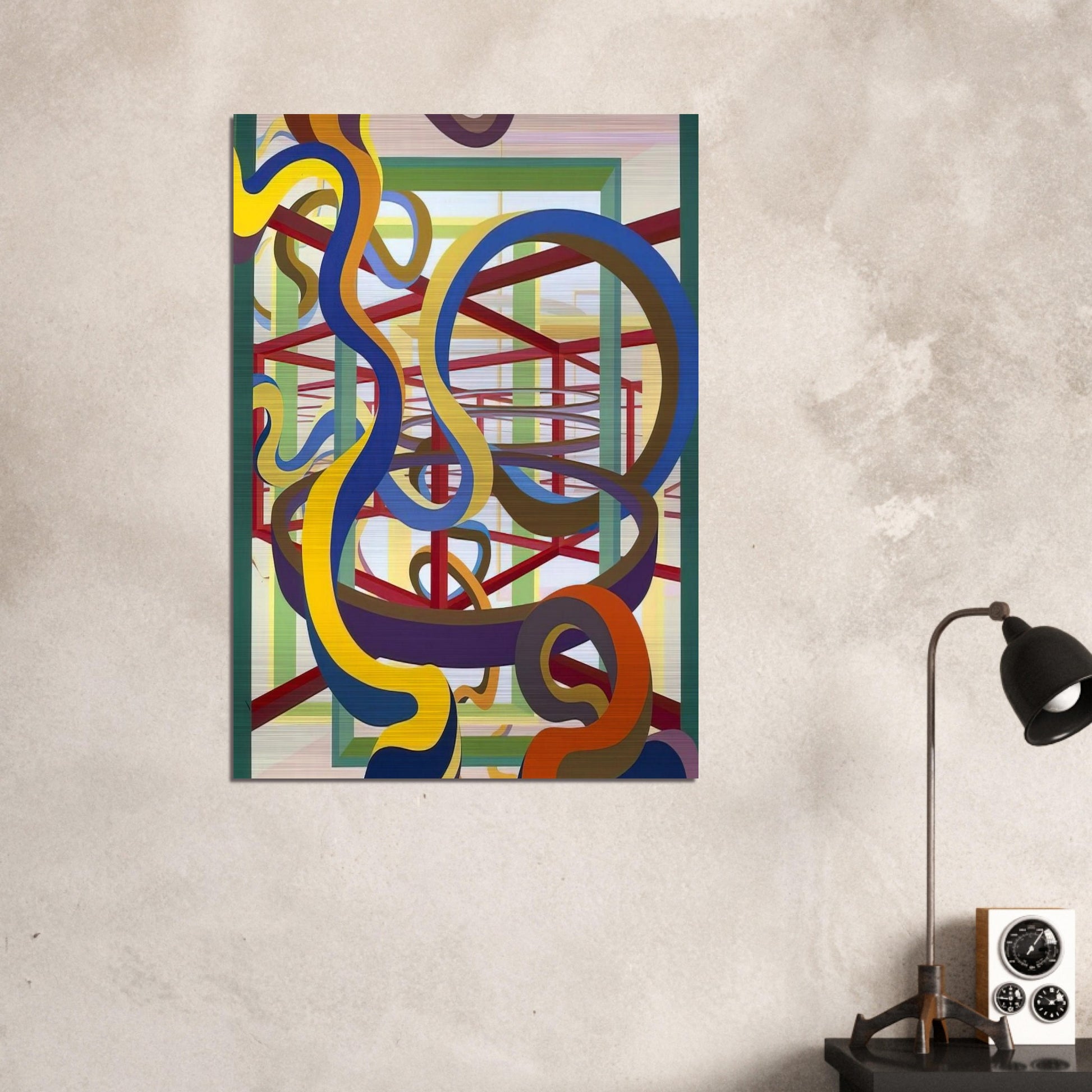 Vorcex IV - Al Held Brushed Aluminum Print - 70x100 cm / 28x40 inches | Al Held Aluminum Print | Al Held Prints