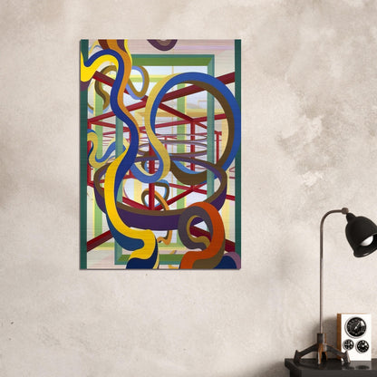 Vorcex IV - Al Held Brushed Aluminum Print - 70x100 cm / 28x40 inches | Al Held Aluminum Print | Al Held Prints