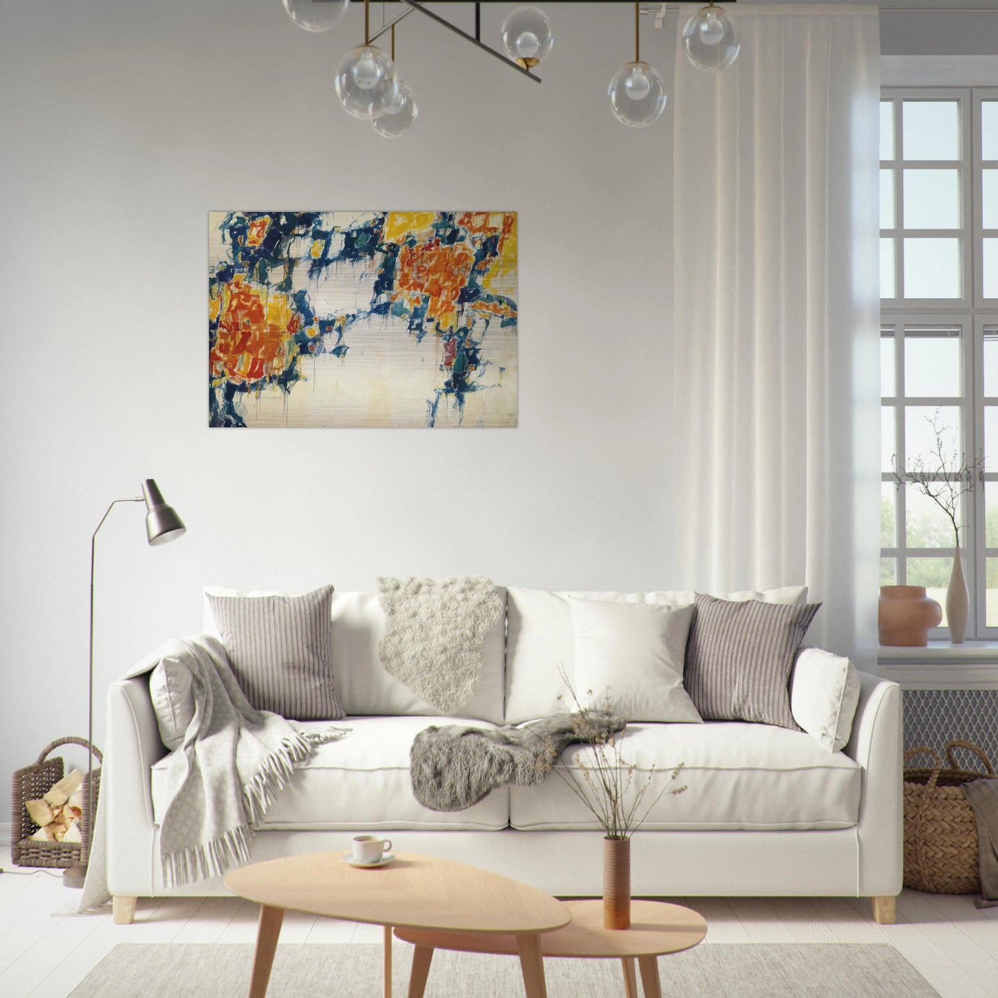 Basel Mural I - Sam Francis Brushed Aluminum Print - 70x100 cm / 28x40 inches | Sam Francis Aluminum Print | Sam Francis Prints