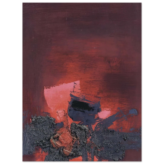 Luis Feito - SIN T TULO ABSTRACCI N EN ROSO Y NEGRO  75x100 cm / 30x40inches Fine Art Poster