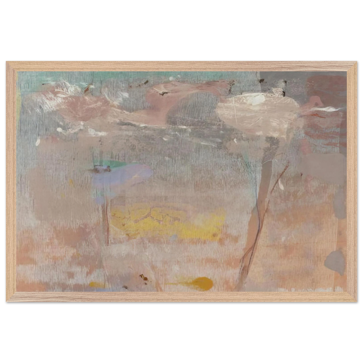 Helen Frankenthaler - Monotype I - 1981 Wall art - 60x80 cm / 24x32 inches - Premium Wooden Framed Poster With Fine Art Paper-canvas - White frame
