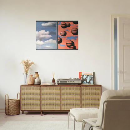 PINK BELLES TATTERED SKIES 1930 - Rene Magritte Brushed Aluminum Print - 70x100 cm / 28x40 inches | Rene Magritte Aluminum Print | Rene Magritte Prints