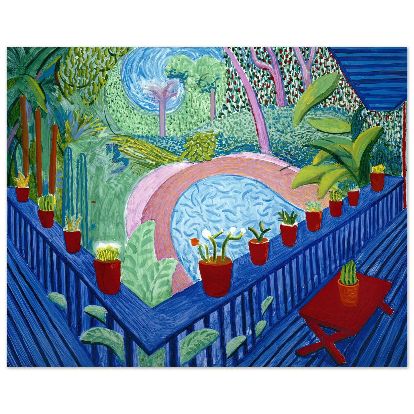 David Hockney - David Hockney Wall art - 27x35 cm / 11x14 inches - Premium Wooden Framed Poster With Fine Art Paper-canvas - Wood frame