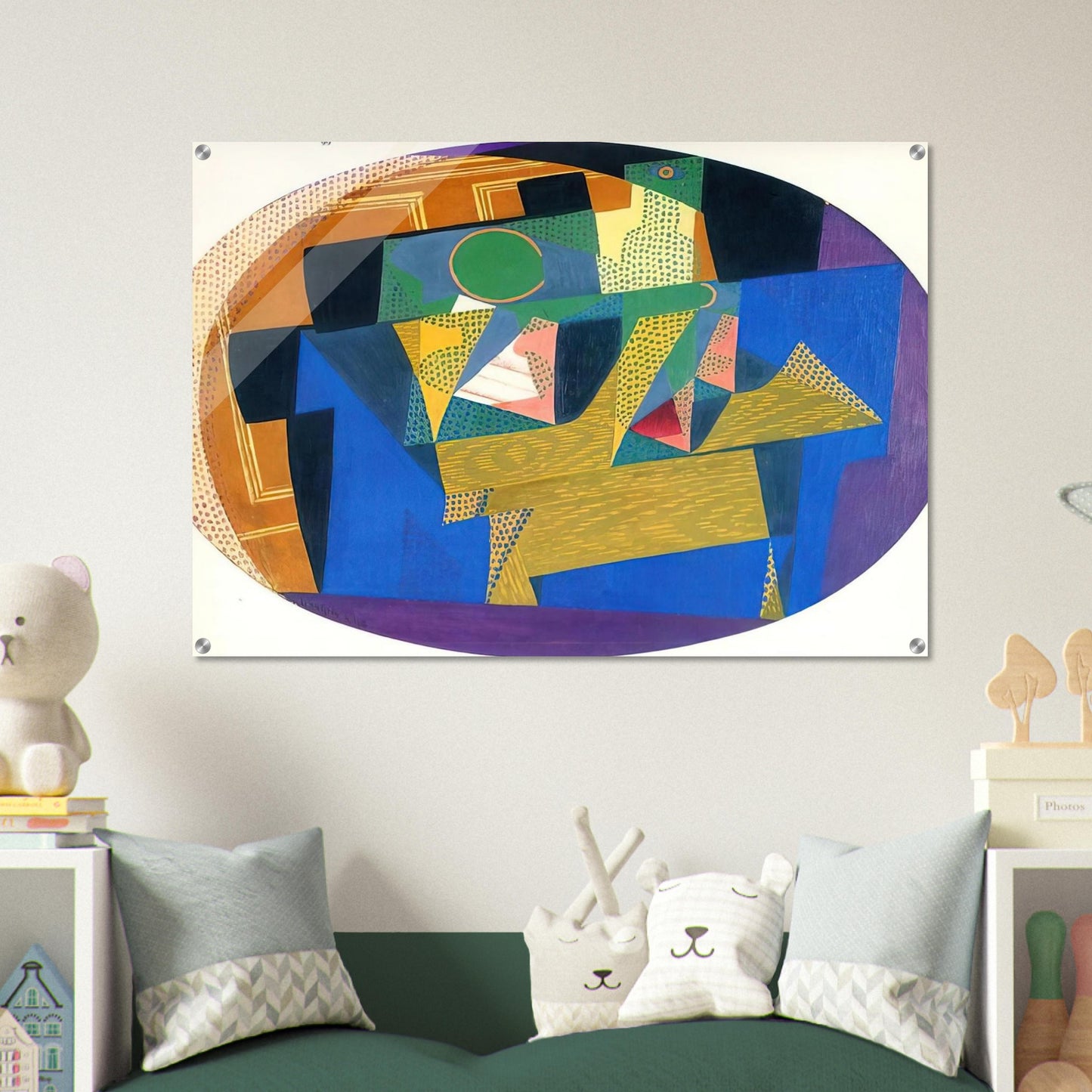 FRUIT BOWL WITH BOTTLE - Juan Gris Acrylic Print - 70x100 cm / 28x40″ inches