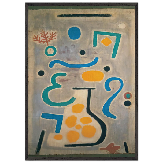 THE VASE 1938 - Paul Klee 70x100 cm / 28x40 inches Framed Art Print – Black Wooden Frame