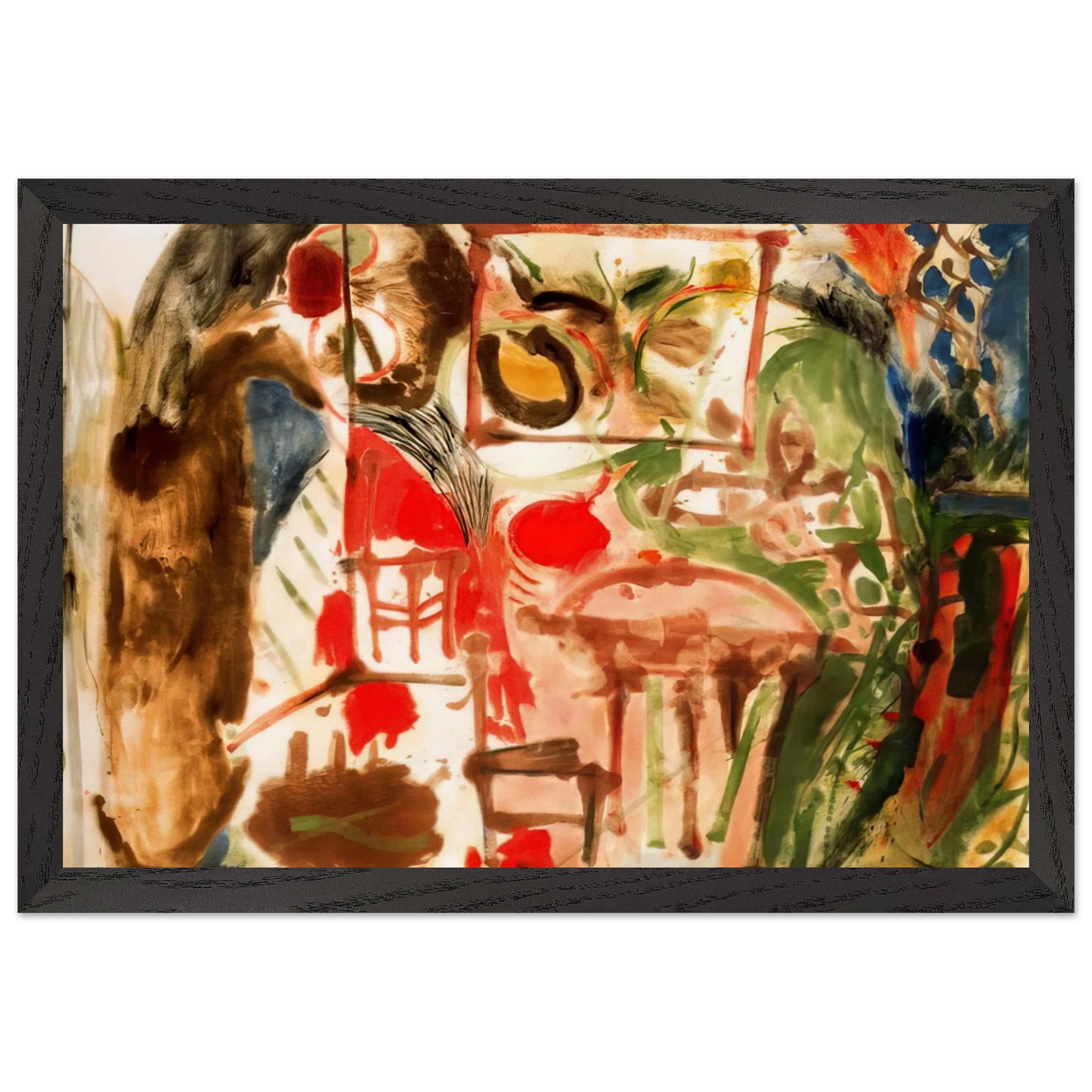 Helen Frankenthaler - Interior - 1957 Wall art - 50x70 cm / 20x28 inches - Fine Art Poster-canvas - -