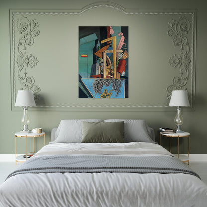 THE MELANCHOLY OF DEPARTURE 1916 1 - Giorgio de Chirico Brushed Aluminum Print - 70x100 cm / 28x40 inches | Giorgio de Chirico Aluminum Print | Giorgio de Chirico Prints